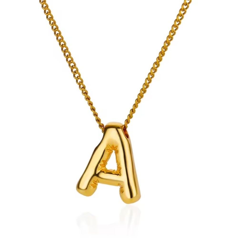 Gold Initial 'A' Pendant Necklace